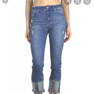 Tractr Blu Part Way High Rise Straight Leg Crop